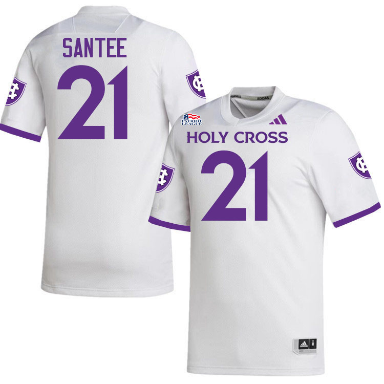 Holy Cross Crusaders #21 Cam Santee College Football Jerseys,Uniforms-White